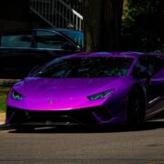 A purple exotic car similar to the classic and exotic cars that Woodside Credit creates loans for.